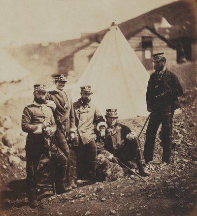 Officers of the 71st (Highland) Regiment of Foot (Light Infantry) from an album of 52 photographs associated with the Crimean War by Roger Fenton